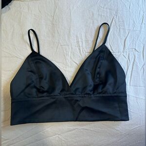 Aritzia Babaton Black Satin Top